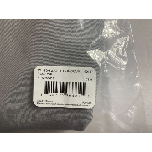 FIGS Womens Zamora Yoga Scrub Pants High Waisted WB 4XLP Cement Gray Grey NWT - Picture 4 of 4